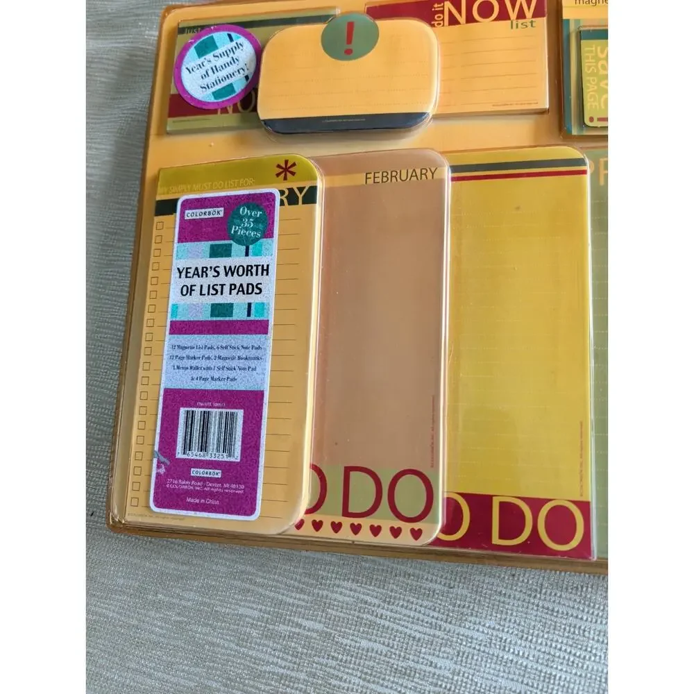 COLORBOK YEAR'S WORTH OF LIST PADS Over 35 Pieces: magnetic bookmarks stationery